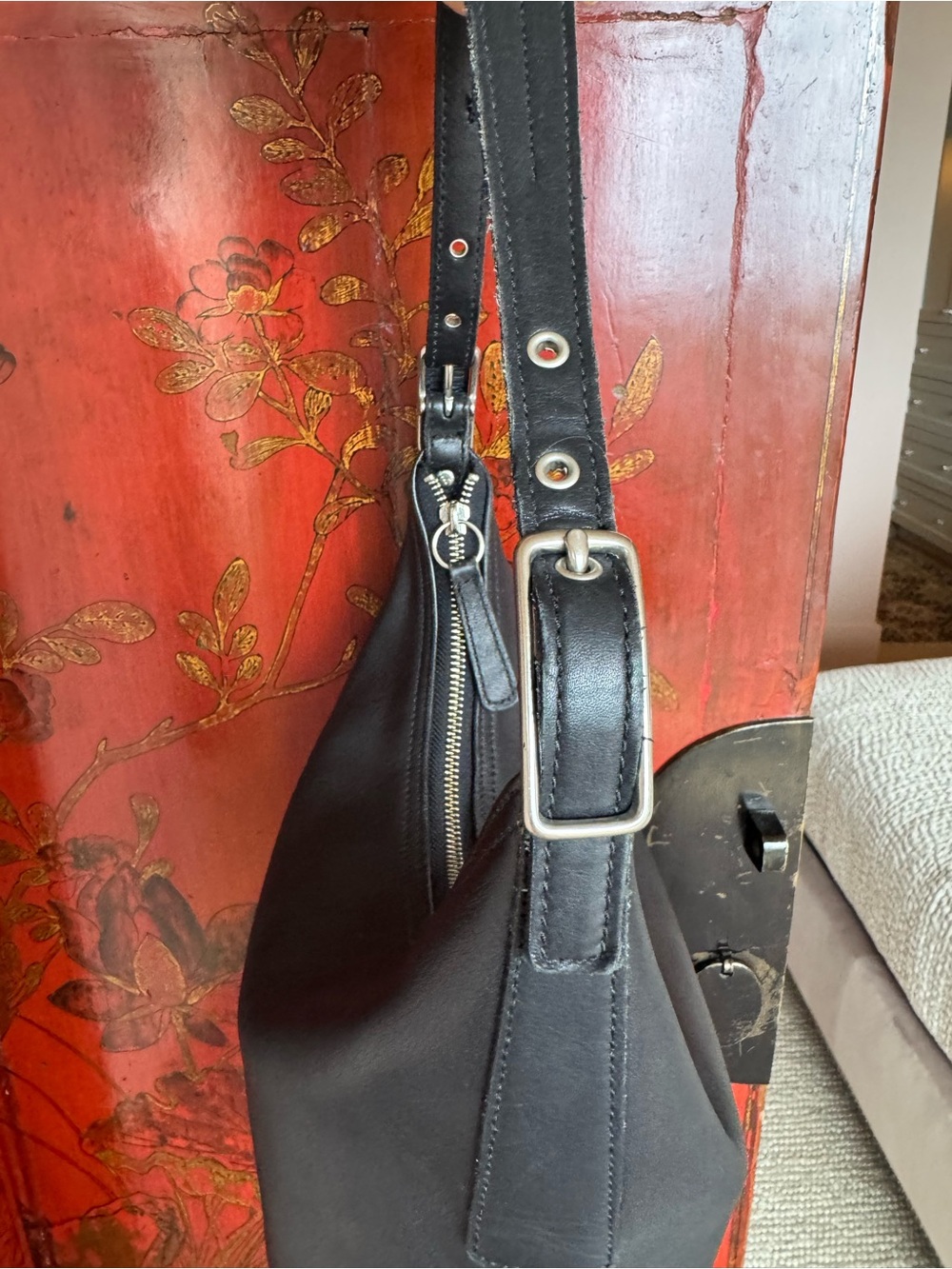 Vintage Coach Black Leather Hobo Shoulder Bag - Picture 12 of 16